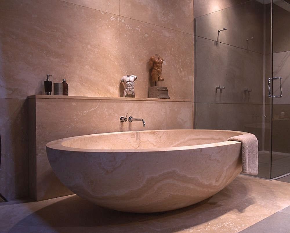 travertine tub